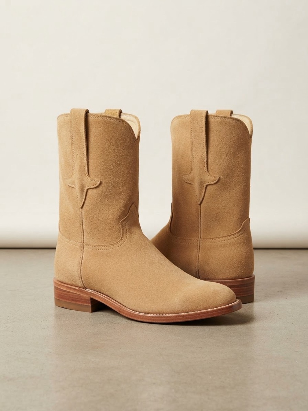 Hey Gang The Ranch Boot Tan Suede Western Cowboy Roper Boots 7.5